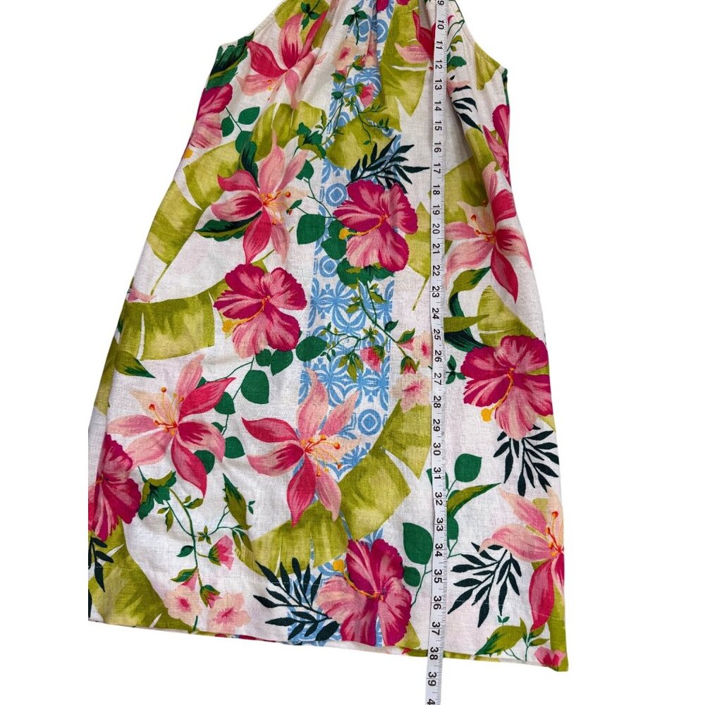 Tommy Bahama Lava Actually Linen-Blend Halter Dress Tropical Sundress Size M - Picture 7 of 9
